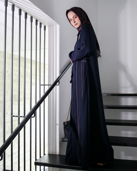 Alesha Piping Dark Navy Dress