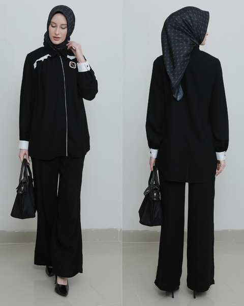 Ruffled Soft Ebony Shirt