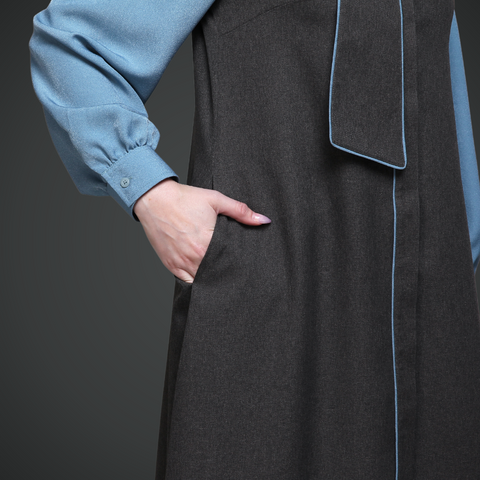 Asymmetric Tie Mulchbrown Aqua Dress