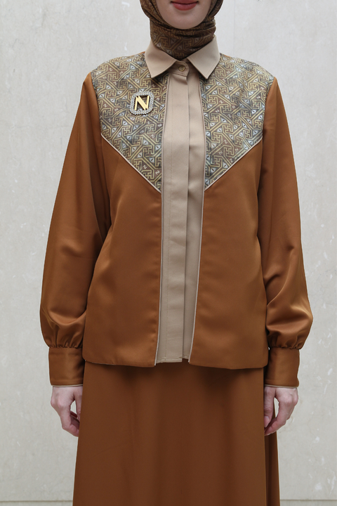 One Set 2in1 Moorish Akaroa Mule Fawn Midi (Shirt & Skirt)