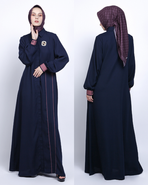 Alesha Piping Dark Navy Dress