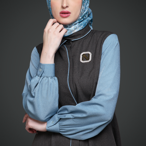 Asymmetric Tie Mulchbrown Aqua Dress