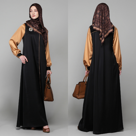 Asymmetric Black Antique Brass Dress