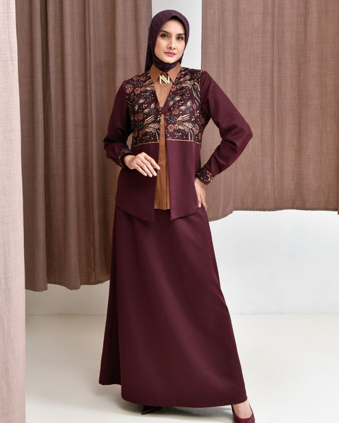 2in1 Burnt Tone Midi Shirt