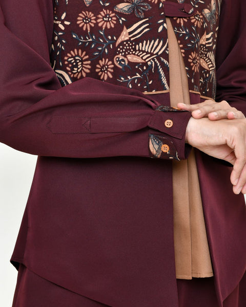 2in1 Burnt Tone Midi Shirt