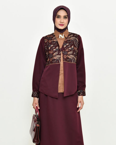 2in1 Burnt Tone Midi Shirt