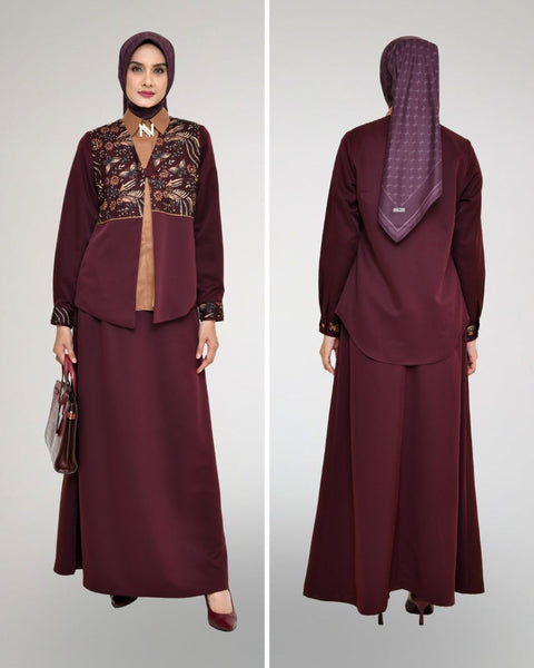 2in1 Burnt Tone Midi Shirt