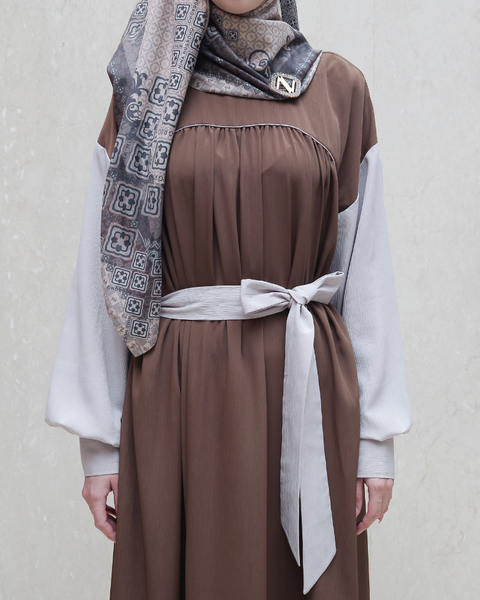 Twotone Pleats Pearl Millbrook Dress