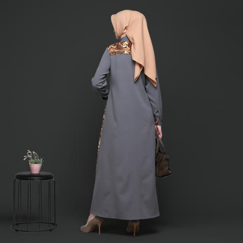 Asymmetric Lava Grey Toffe Batik Dress