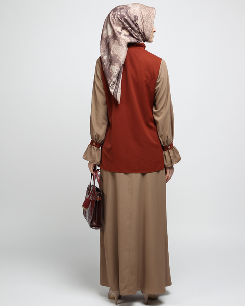 One Set Twotone Copper Sadow Midi Shirt