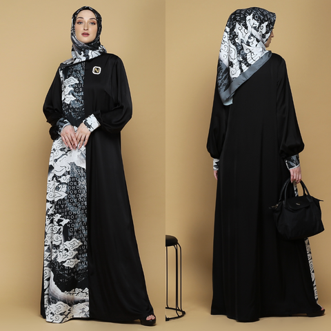 Signature Asymemtric Monomega Black Dress