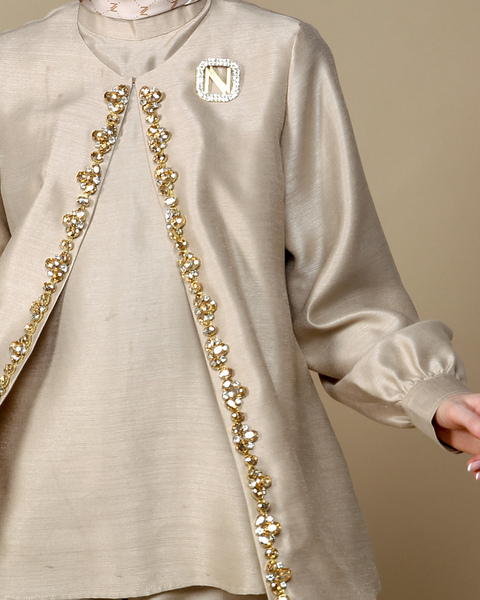 RAYA SERIES: Lubna Cream (Shirt & Pants)