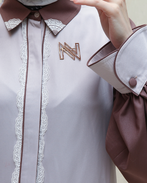 Twotone Puff Mist Woody Brown Shirt