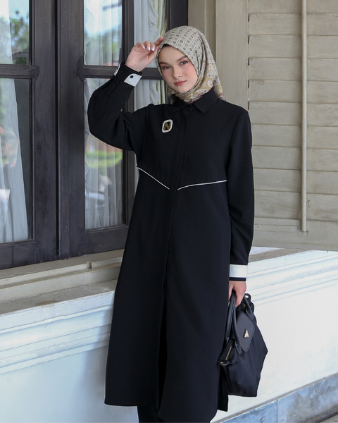 Piping Rangoon Black Tunic