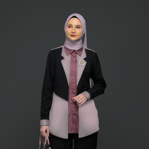 2in1 Blazer Dark violet Calda Rosa Shirt