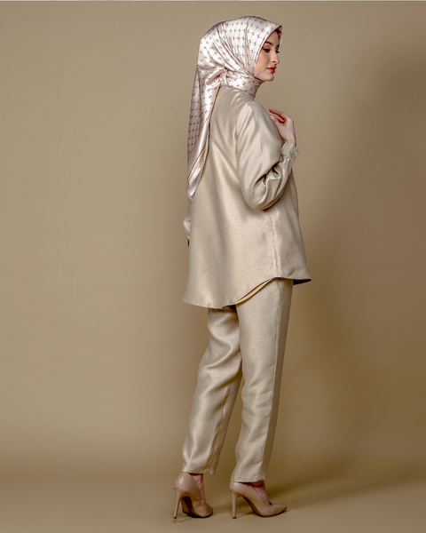 RAYA SERIES: Lubna Cream (Shirt & Pants)