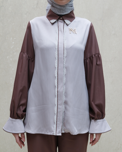 Twotone Puff Mist Woody Brown Shirt