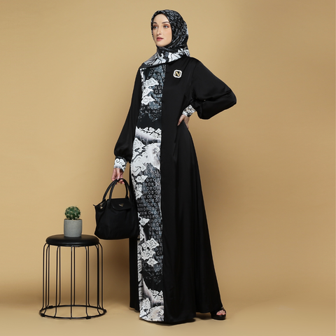 Signature Asymemtric Monomega Black Dress