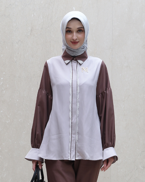 Twotone Puff Mist Woody Brown Shirt