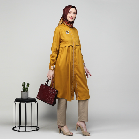 Wrinkle Piping Honey Tunic
