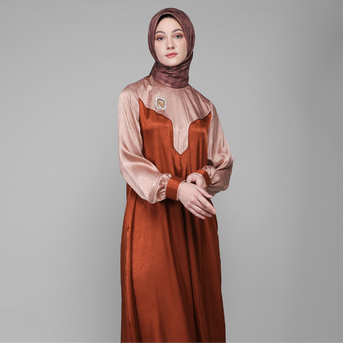 Twotone Burn Umber Dress