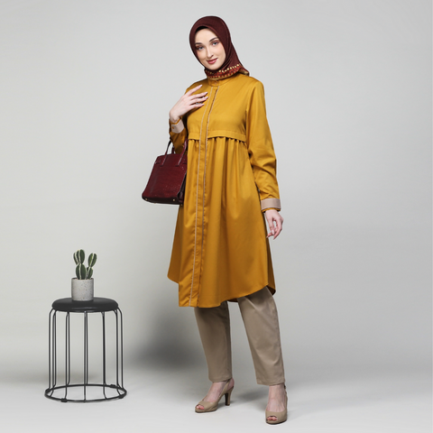 Wrinkle Piping Honey Tunic