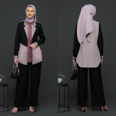2in1 Blazer Dark violet Calda Rosa Shirt