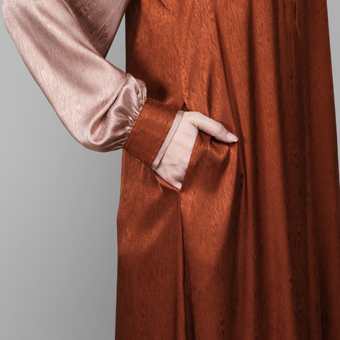 Twotone Burn Umber Dress