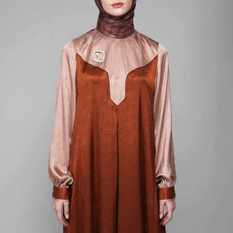 Twotone Burn Umber Dress
