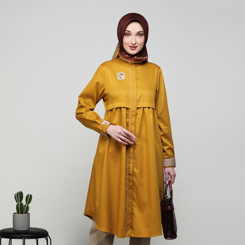 Wrinkle Piping Honey Tunic