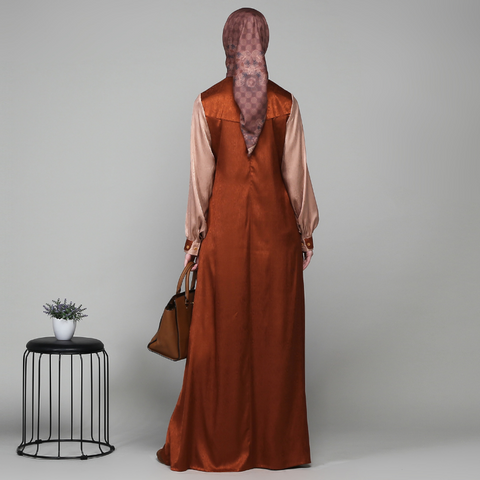 Twotone Burn Umber Dress