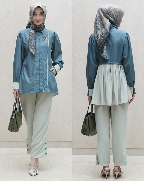 Piping Beryl Green Lettuce Shirt