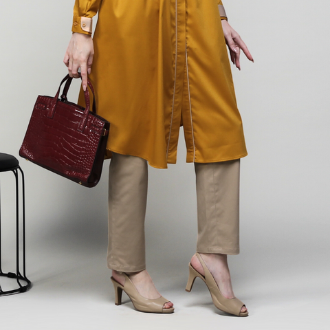 Khaki Twill Pipe Pants