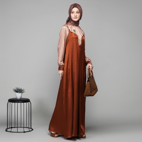 Twotone Burn Umber Dress