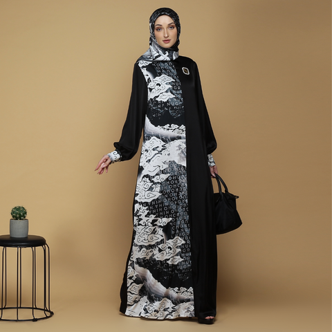 Signature Asymemtric Monomega Black Dress