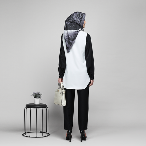 Monochrome Ribbon Sister Black Pretty Broken White Shirt