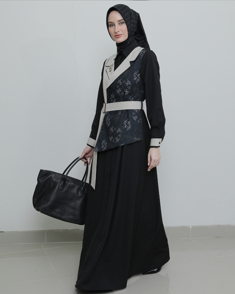 New Color 2in1 Giri Bunker Dress (Ebony Ink & Pale Cream)