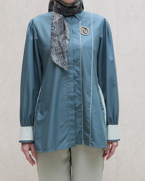 Piping Beryl Green Lettuce Shirt