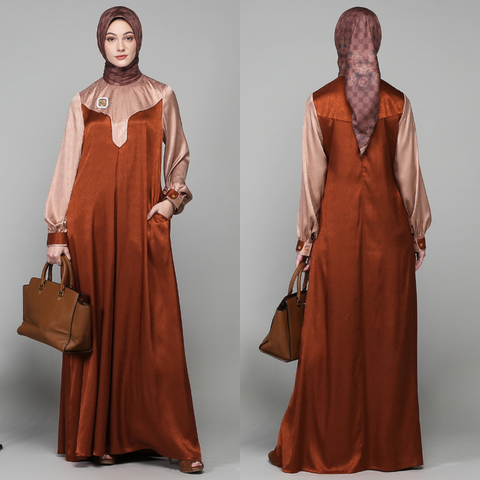 Twotone Burn Umber Dress
