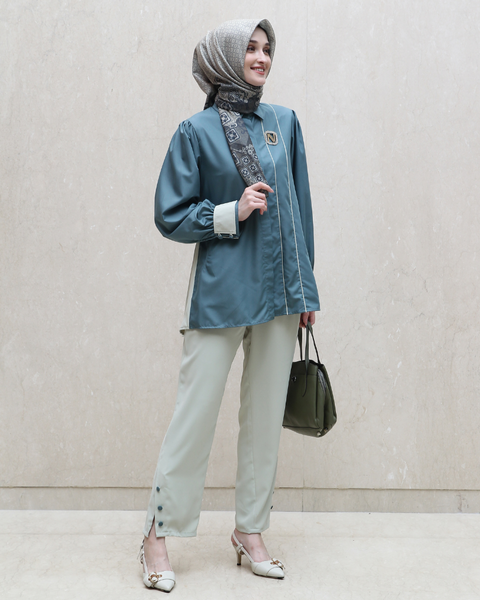 Piping Beryl Green Lettuce Shirt