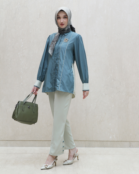 Piping Beryl Green Lettuce Shirt