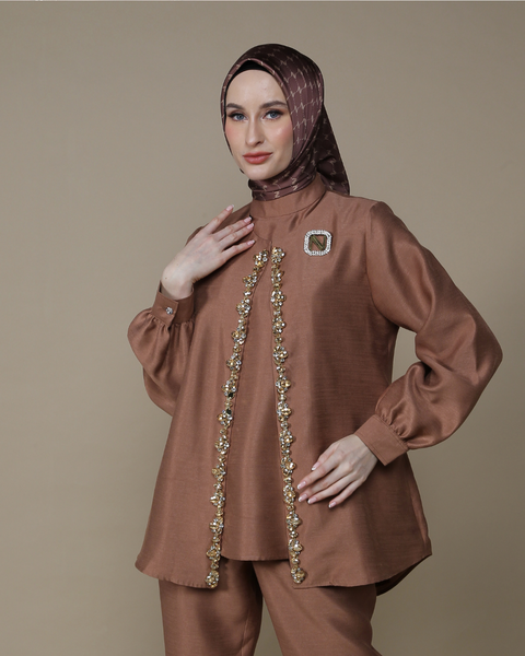 RAYA SERIES: Lubna Choco (Shirt & Pants)
