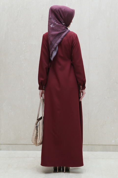 Layer Piping Cedar Pink Flare Dress