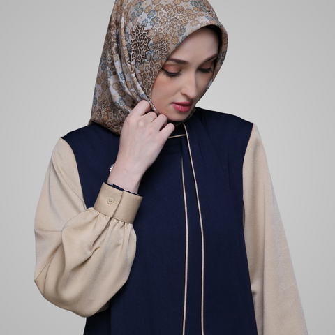 Necktie Moiselle Navy Double Cream Tunic