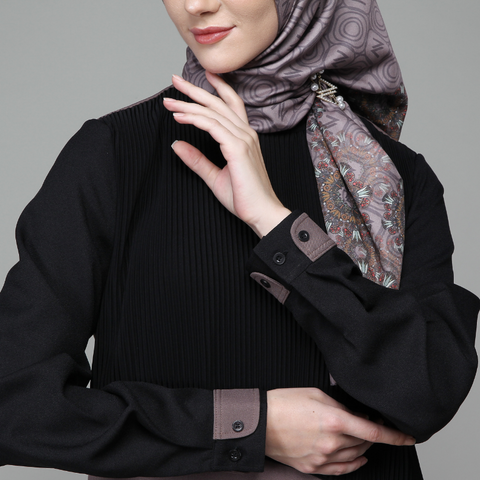 Pleated Asymmetric Black Cocoa Dress