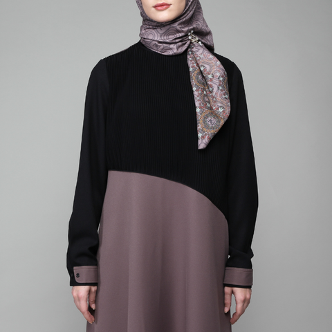Pleated Asymmetric Black Cocoa Dress