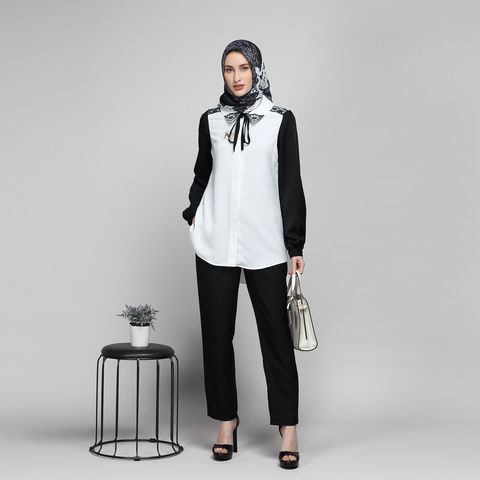 Monochrome Ribbon Sister Black Pretty Broken White Shirt