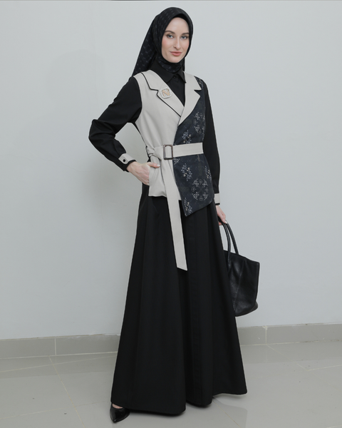 New Color 2in1 Giri Bunker Dress (Ebony Ink & Pale Cream)