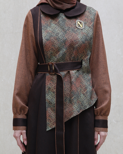 Asymmetric Cocoa Brown Spice Dress