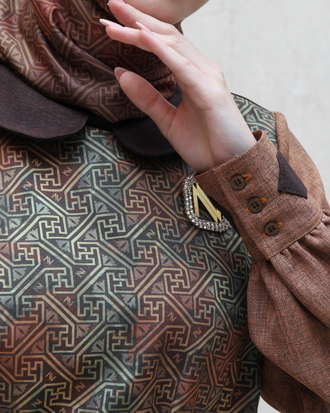 Asymmetric Cocoa Brown Spice Dress